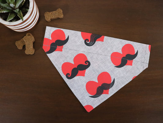 Valentine's Day - Mustache Hearts Bandana