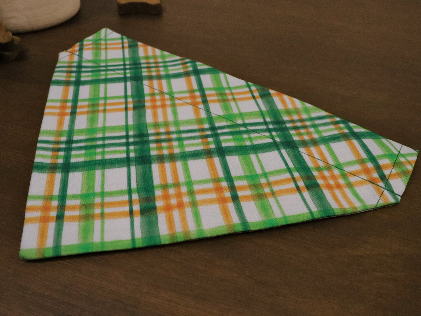 St. Patrick's Day - Green & Gold Plaid Bandana