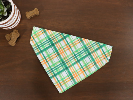 St. Patrick's Day - Green & Gold Plaid Bandana